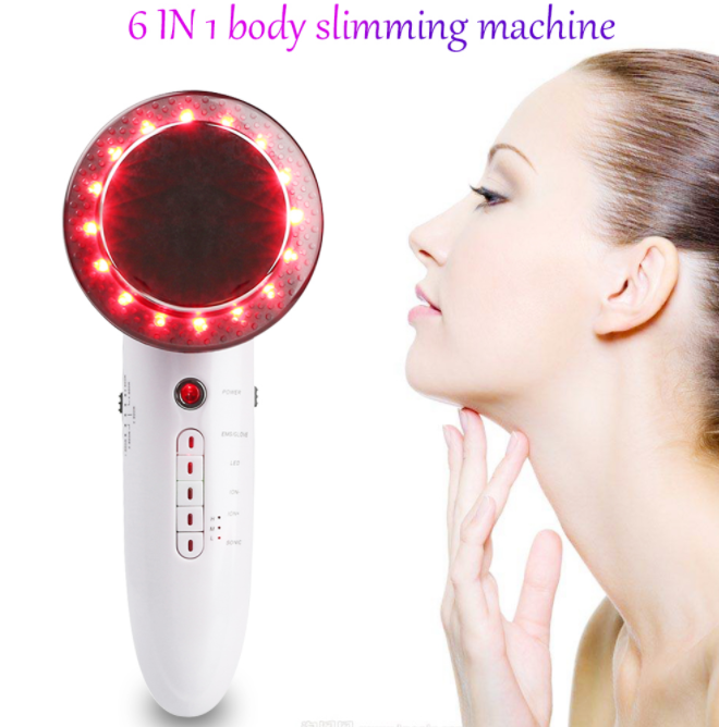 6-in-1 Ultrasonic Slimming Device: EMS, LED, Cavitation, Galvanic, Ultrasound, Infrared Therapy