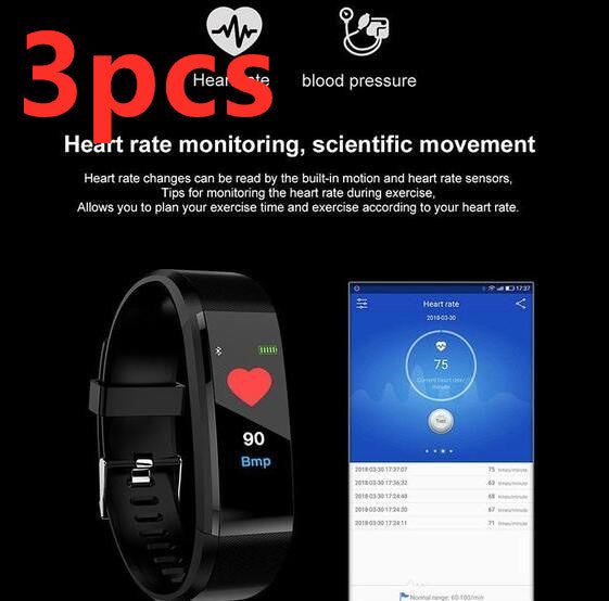 Bluetooth Smart Bracelet: Heart Rate Monitor, Fitness Tracker Watch