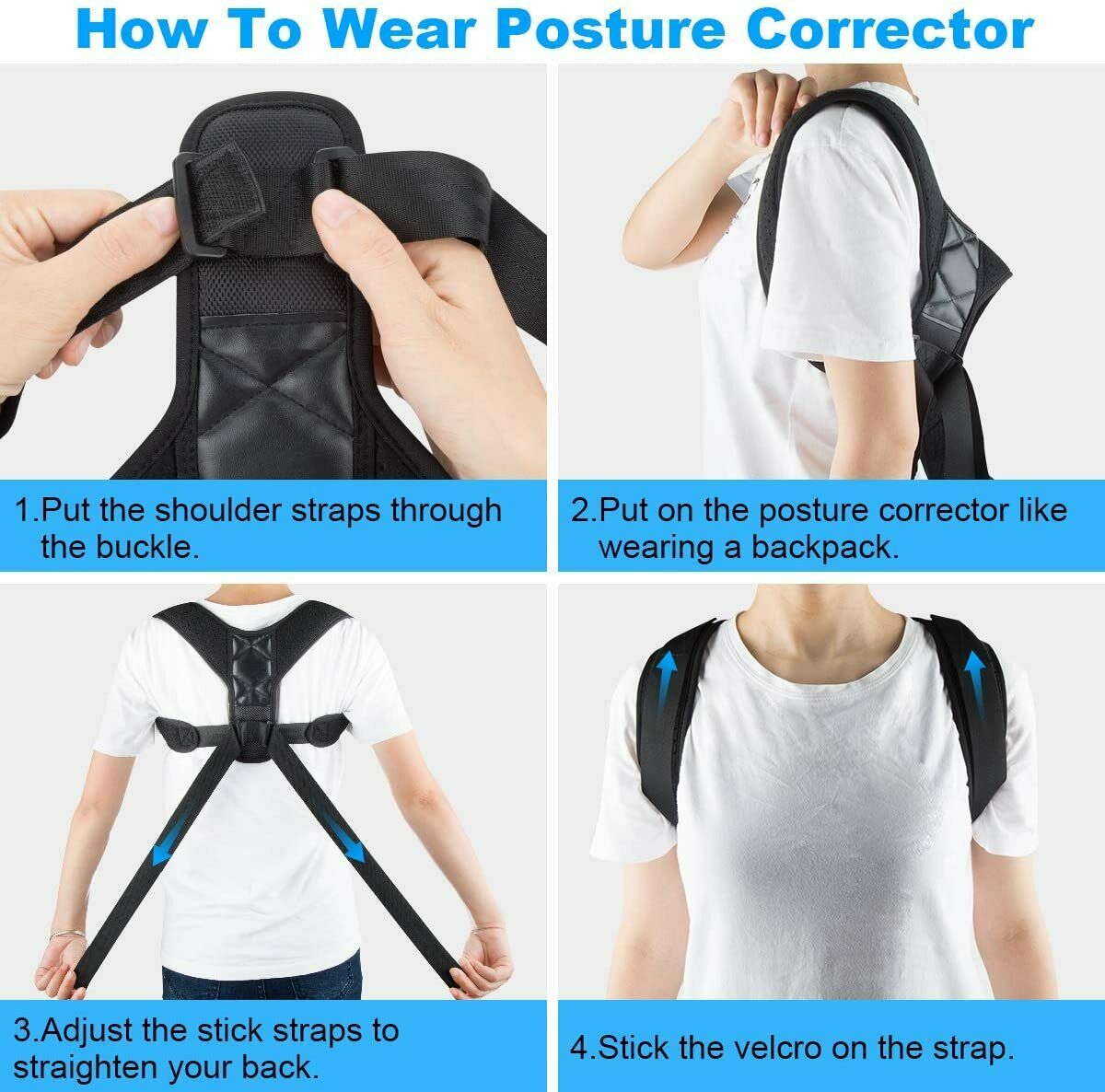 Posture Corrector Upper Back Pain Brace Clavicle Support Straightener