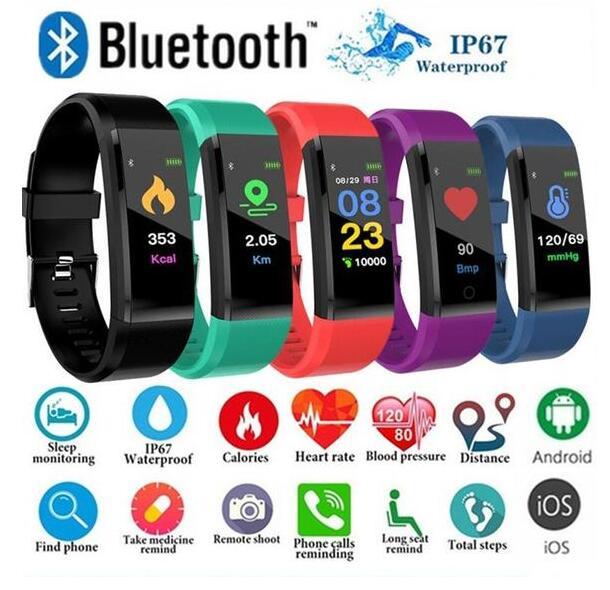 Bluetooth Smart Bracelet: Heart Rate Monitor, Fitness Tracker Watch