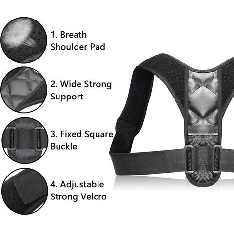 Adjustable Posture Corrector Brace: Shoulder, Spine, and Lumbar Support