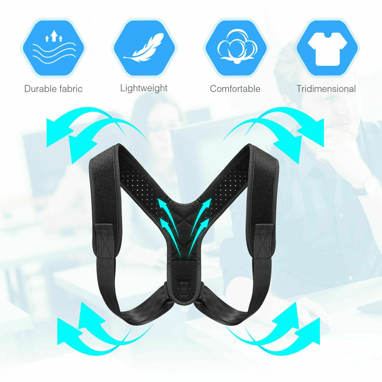 Posture Corrector Upper Back Pain Brace Clavicle Support Straightener